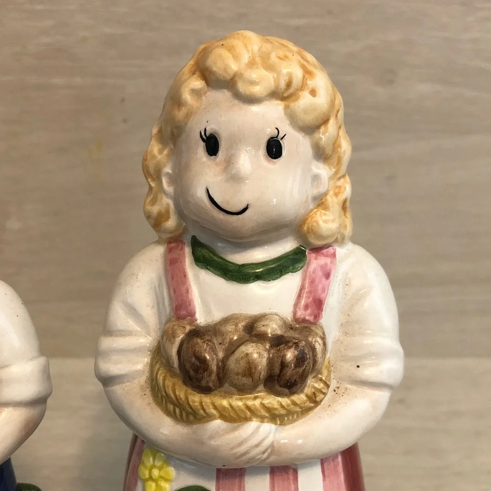 Vintage Noritake Salt & Pepper Shakers  Dutch Country Couple 6” Farmer & Wife